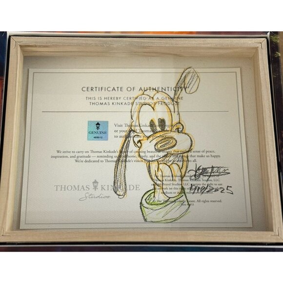 Disney 2025 All 4 Parks Canvas SIGNED Walt Disney World Thomas Kinkade 6x8” - Picture 2 of 2